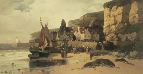 Village de pêcheurs, Normandie, 1889